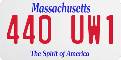 MA license plate 440UW1