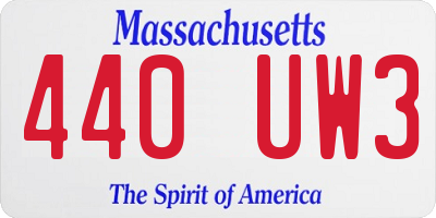 MA license plate 440UW3