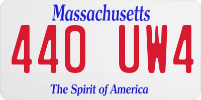 MA license plate 440UW4