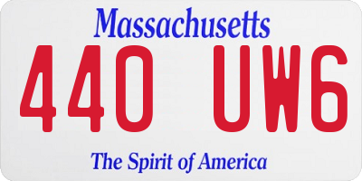MA license plate 440UW6