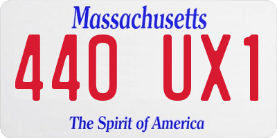 MA license plate 440UX1