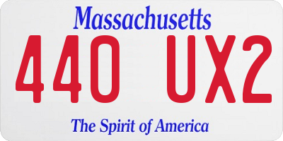 MA license plate 440UX2