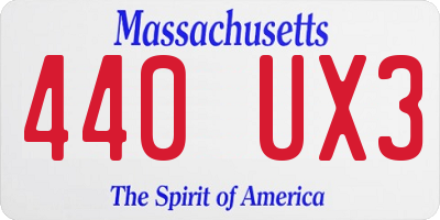 MA license plate 440UX3