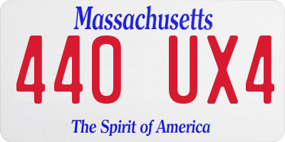MA license plate 440UX4