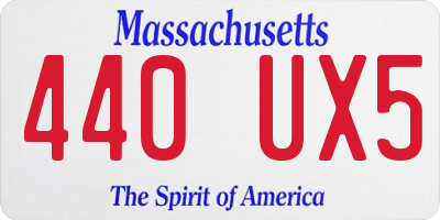 MA license plate 440UX5