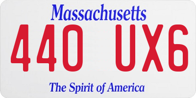 MA license plate 440UX6