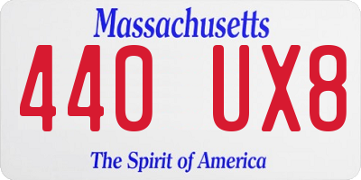 MA license plate 440UX8