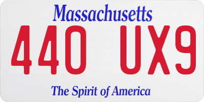 MA license plate 440UX9