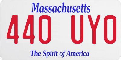 MA license plate 440UY0