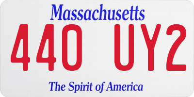 MA license plate 440UY2