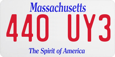 MA license plate 440UY3