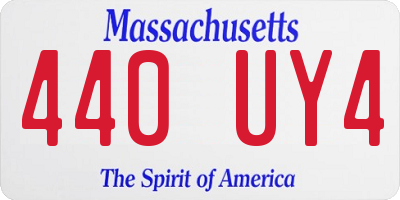 MA license plate 440UY4