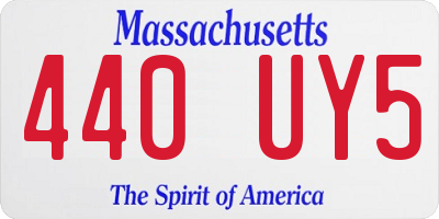 MA license plate 440UY5