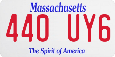 MA license plate 440UY6