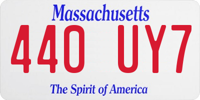 MA license plate 440UY7
