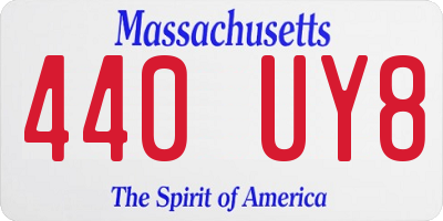 MA license plate 440UY8