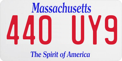 MA license plate 440UY9