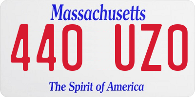 MA license plate 440UZ0