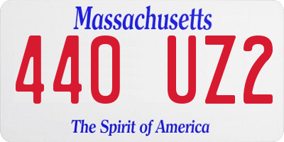 MA license plate 440UZ2
