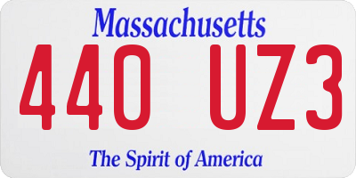 MA license plate 440UZ3