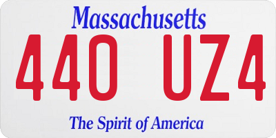 MA license plate 440UZ4