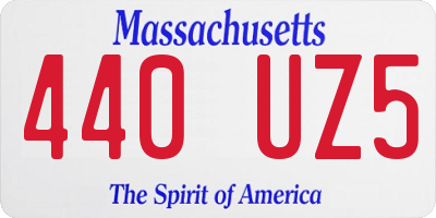 MA license plate 440UZ5