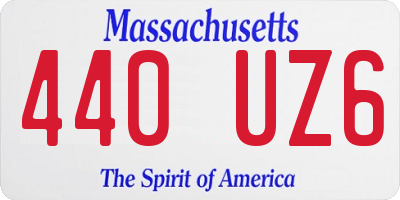 MA license plate 440UZ6