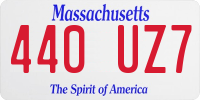 MA license plate 440UZ7
