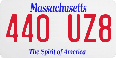 MA license plate 440UZ8