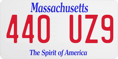 MA license plate 440UZ9
