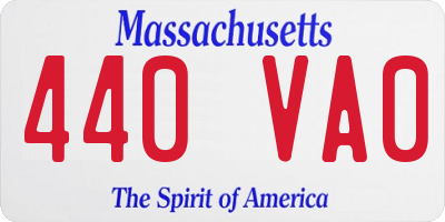 MA license plate 440VA0