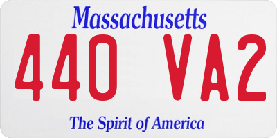 MA license plate 440VA2