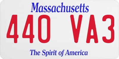 MA license plate 440VA3