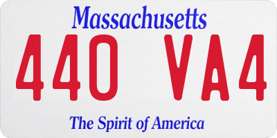 MA license plate 440VA4