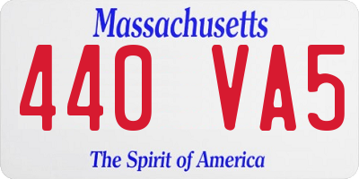 MA license plate 440VA5