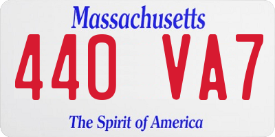 MA license plate 440VA7