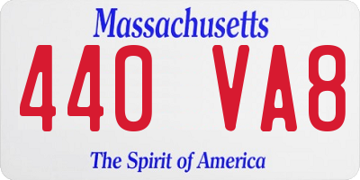 MA license plate 440VA8