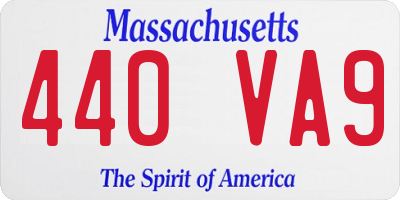 MA license plate 440VA9