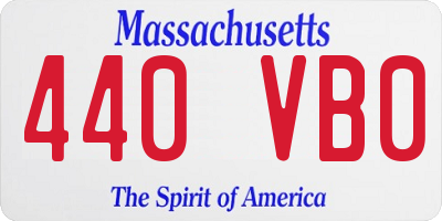 MA license plate 440VB0