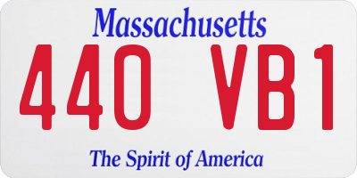 MA license plate 440VB1
