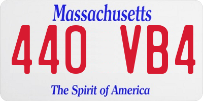 MA license plate 440VB4