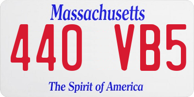 MA license plate 440VB5