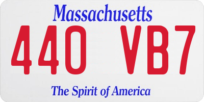 MA license plate 440VB7