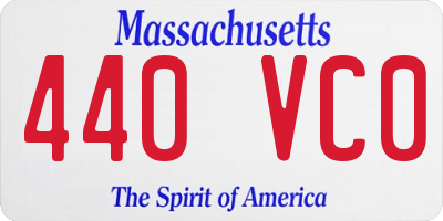 MA license plate 440VC0