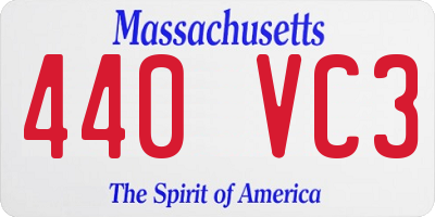 MA license plate 440VC3