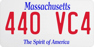 MA license plate 440VC4