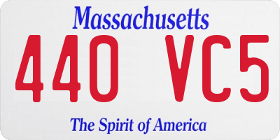 MA license plate 440VC5