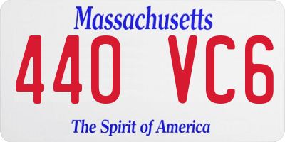 MA license plate 440VC6