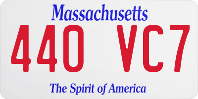 MA license plate 440VC7