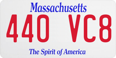MA license plate 440VC8